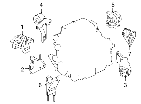 2009 Pontiac G6 Motor Mount Diagram for 25852868