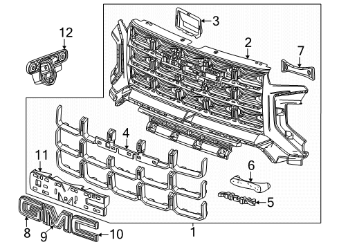 2024 GMC Canyon Grille & Components Diagram
