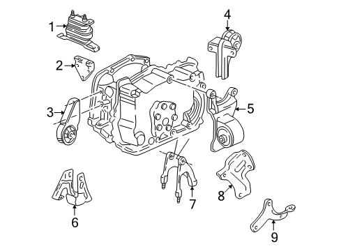 2000 Oldsmobile Alero Engine & Trans Mounting Diagram