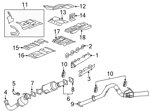 2015 Chevy Express 3500 Heat Shield, Driver Side Diagram for 12668107