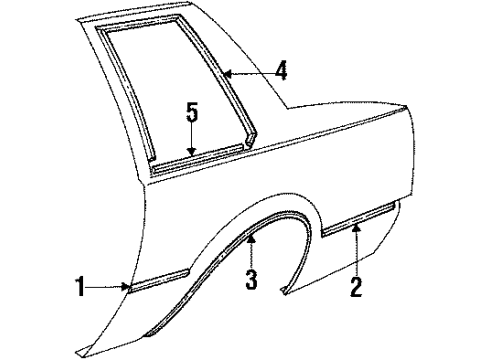 1984 Chevy Cavalier Quarter Panel & Components Diagram 2 - Thumbnail