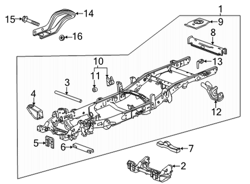 2025 Chevy Silverado 3500 HD Frame & Components Diagram