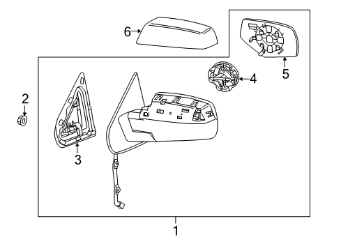 2015 Chevy Silverado 2500 HD Outside Mirrors Diagram 4 - Thumbnail