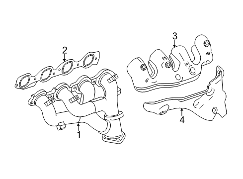 2015 Chevy Camaro Exhaust Manifold Gasket Diagram for 12652617