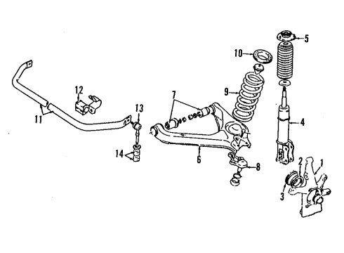 2003 Chevy Tracker Front Suspension Components Diagram