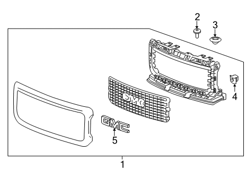 2018 GMC Canyon Grille & Components Diagram