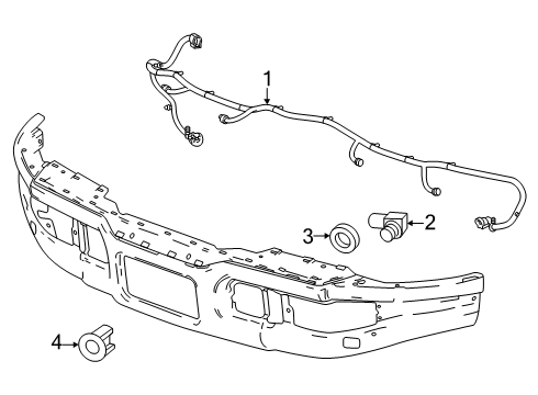 2024 Chevy Silverado 2500 HD Electrical Components - Front Bumper Diagram