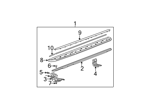 2004 Chevy Trailblazer EXT Exterior Trim - Pillars Diagram
