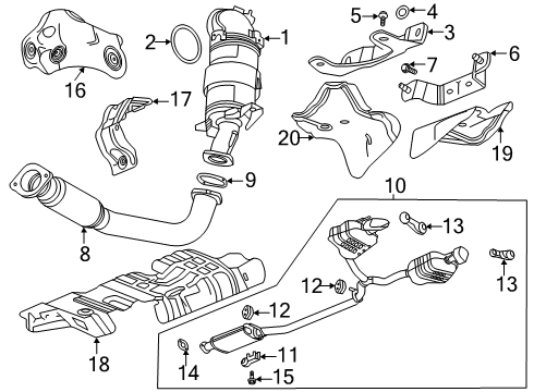 2020 GMC Acadia Heat Shield Diagram for 55501898