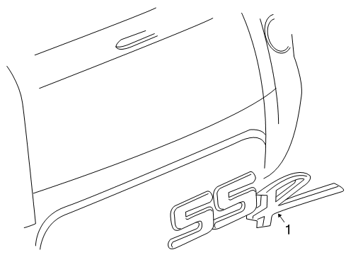 2003 Chevy SSR Exterior Trim - Tail Gate Diagram