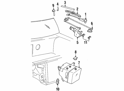 1999 Pontiac Bonneville Washer Reservoir Diagram for 12463040
