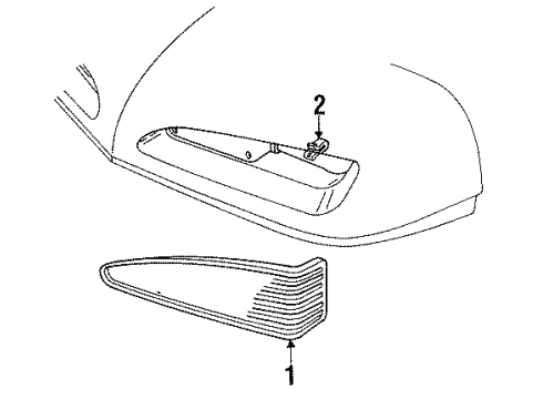 1992 Pontiac Firebird Grille, Passenger Side Diagram for 10118514