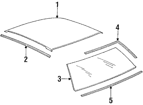 1986 Oldsmobile Firenza Back Glass Diagram for 20596845