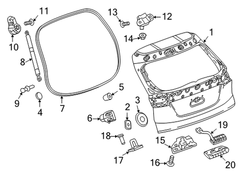 2023 Chevy Bolt EUV Hinge Diagram for 42759434