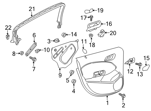 2016 Chevy Cruze Pull Handle, Rear Passenger Side Diagram for 84036885