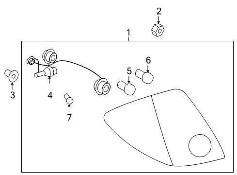 2010 Pontiac G6 Tail Lamp Assembly Retainer Clip Diagram for 22722850