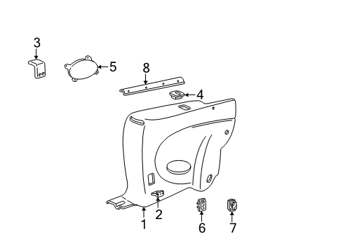 1999 Pontiac Sunfire Bezel, Driver Side Diagram for 12362769