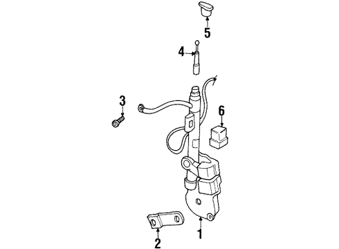 1997 Buick Riviera Antenna Mast Diagram for 19151301