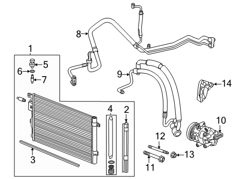 2025 GMC Terrain A/C Condenser, Compressor & Lines Diagram