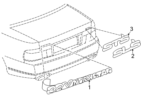 2004 Cadillac Seville Exterior Trim - Trunk Diagram