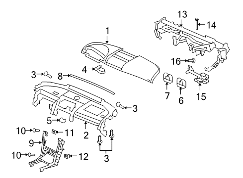 2008 Pontiac G8 Instrument Panel Clip Diagram for 92138998