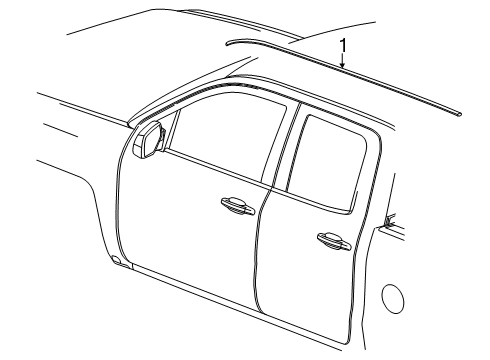 2024 GMC Sierra 1500 Exterior Trim - Cab Diagram