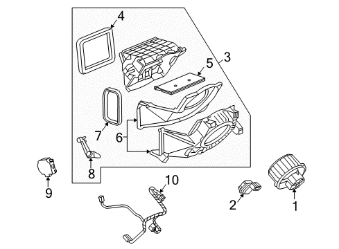 2009 Cadillac SRX Blower Motor & Fan Diagram