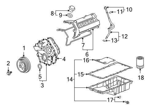 2008 Cadillac XLR Engine Parts Diagram