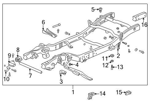 2004 Chevy Tahoe Frame & Components Diagram