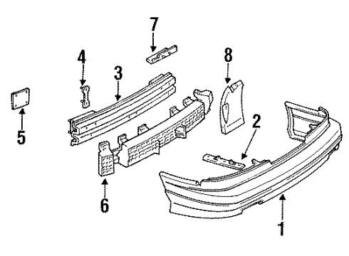 1994 Chevy Lumina Bumper & Components - Rear Diagram