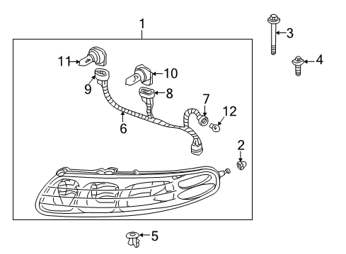 2004 Pontiac Bonneville Headlamp Bulb Diagram for 15094219