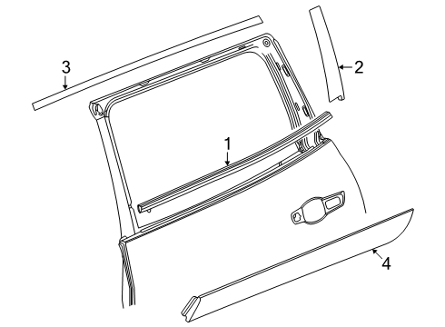 2024 GMC Acadia Exterior Trim - Rear Door Diagram