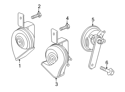 2008 Pontiac G8 Lower Note Horn Diagram for 84501955