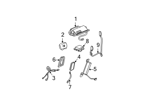 2005 Cadillac DeVille Driver Air Bag Diagram for 10387617