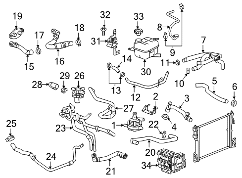 2018 Cadillac CT6 Heater Assembly Diagram for 23118979