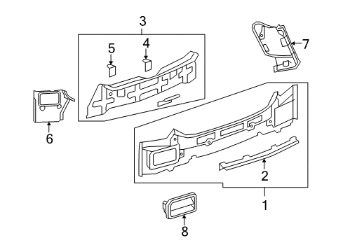 2008 Saturn Vue Rear Body Reinforcement Diagram for 19121017