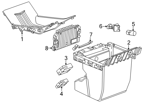 2025 Cadillac ESCALADE IQ Center Console Diagram 9 - Thumbnail