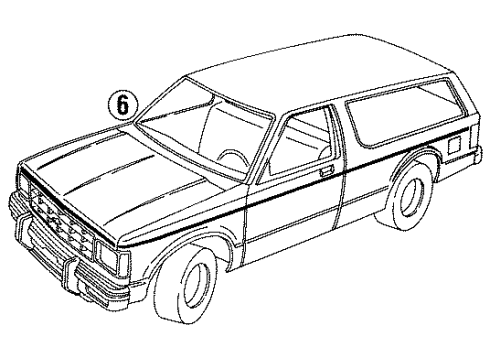 1987 Chevy S10 Blazer Stripe Tape Diagram