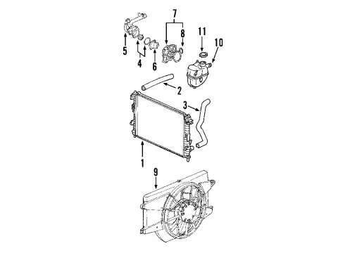 2005 Saturn Vue Lower Hose Diagram for 15246439