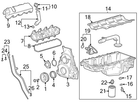 2023 Cadillac Escalade ESV Oil Tube Diagram for 12691037
