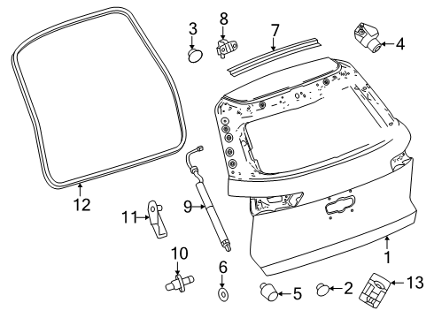 2025 GMC Terrain Gate & Hardware Diagram
