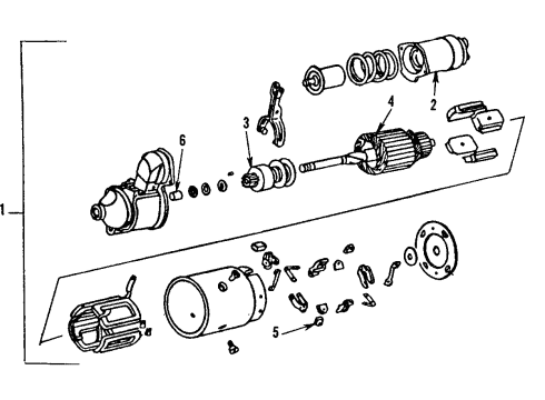 1986 Chevy Camaro Starter Assembly Diagram for 10465032