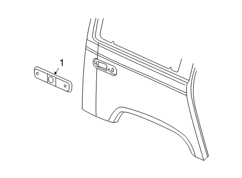 2005 Hummer H2 Side Marker Lamp Diagram for 15114677