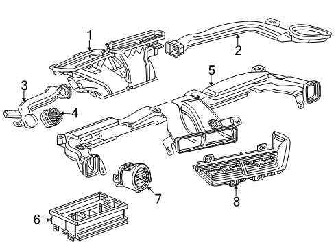 2025 Buick Envista Outlet, Air Distributor Diagram for 42865543