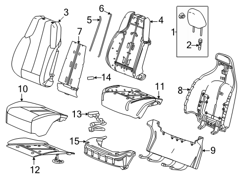 2025 Cadillac OPTIQ Driver Seat Components Diagram