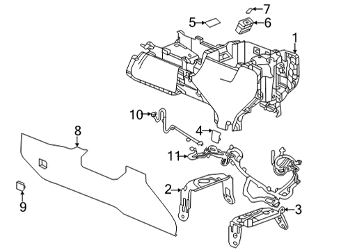 2024 Chevy Silverado 3500 HD Console Assembly, Lower Diagram for 85636138