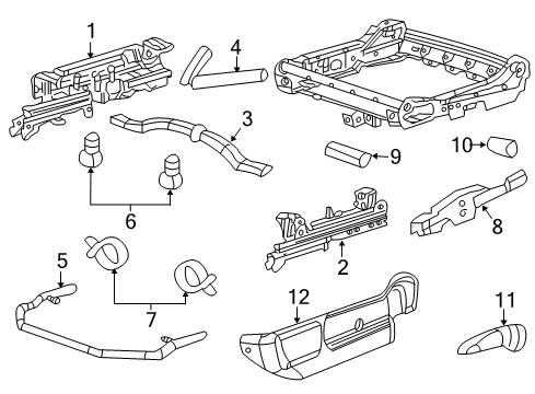 2001 Chevy Impala Seat Adjuster Brace, Front Diagram for 16782027