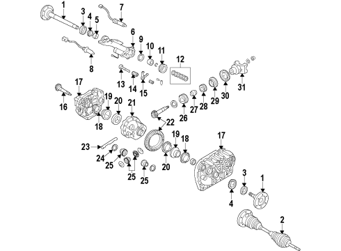 2012 Chevy Silverado 2500 HD Differential - Front Diagram