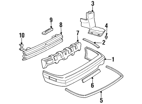 1995 Buick Regal Bumper & Components - Rear Diagram 2 - Thumbnail