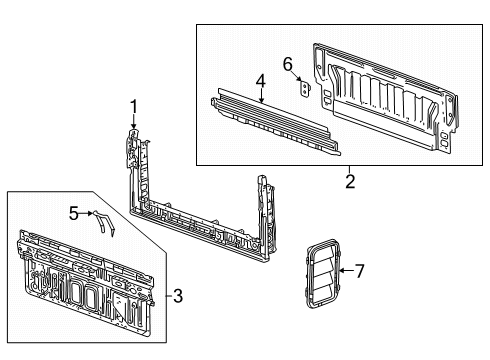 2022 GMC Hummer EV Pickup Rear Body Diagram